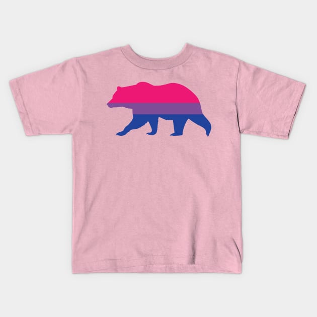 Pride Animals- Bisexual Bear Kids T-Shirt by HeckHound